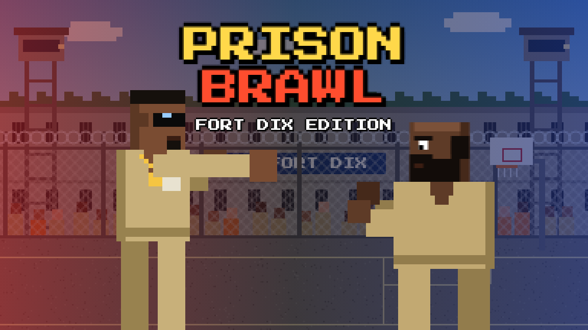 Prison Brawl Fort Dix Edition: Diddy versus Dudus cover art, two fighters square off in the Fort Dix prison yard